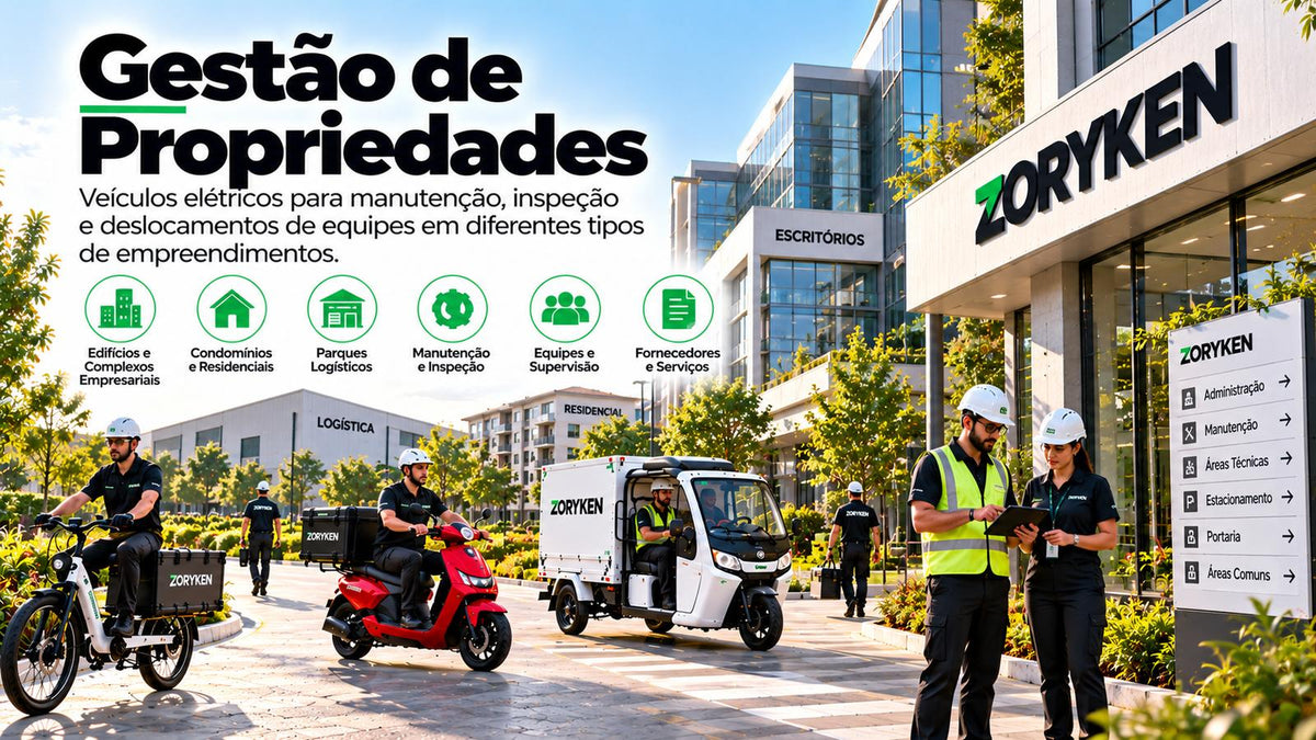 Gestão de propriedades com veículos elétricos para manutenção, inspeção, supervisão e deslocamento de equipes