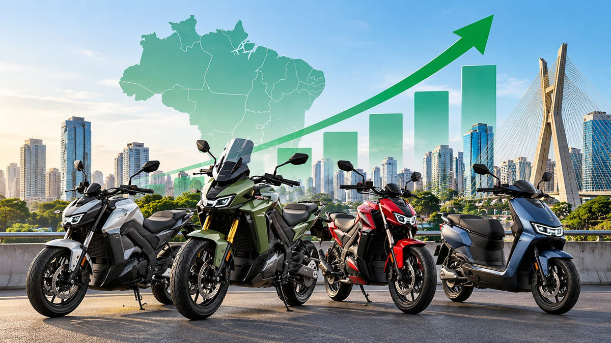 Mercado de motos elétricas no Brasil com diferentes modelos, crescimento do setor e mobilidade urbana