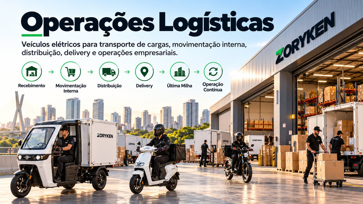Operações logísticas com veículos elétricos para transporte de cargas, distribuição, delivery e frotas empresariais