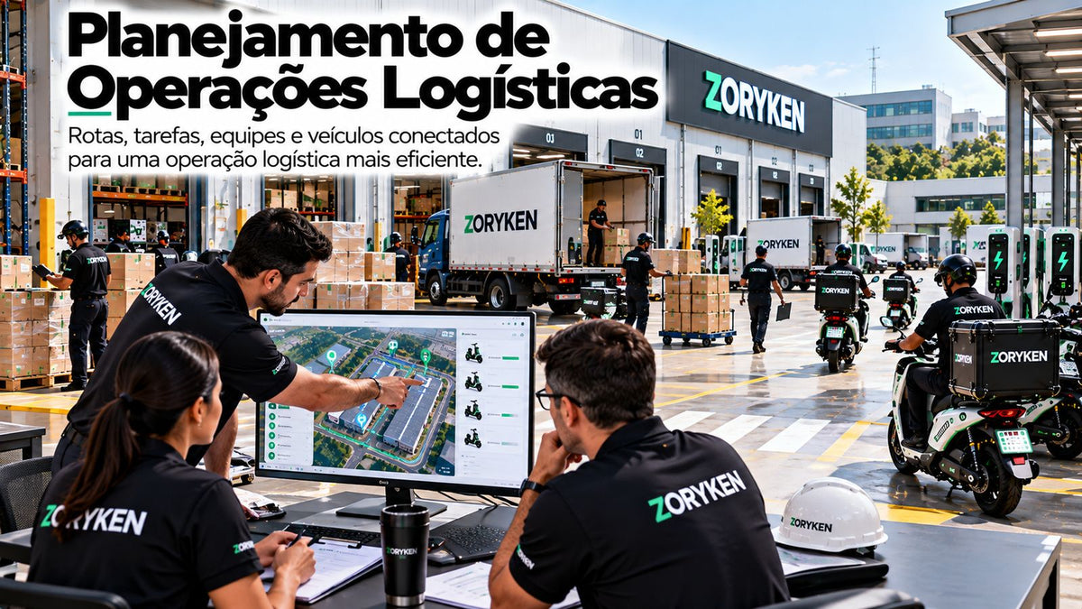 Planejamento de operações logísticas com equipes, rotas, veículos elétricos e centro de distribuição