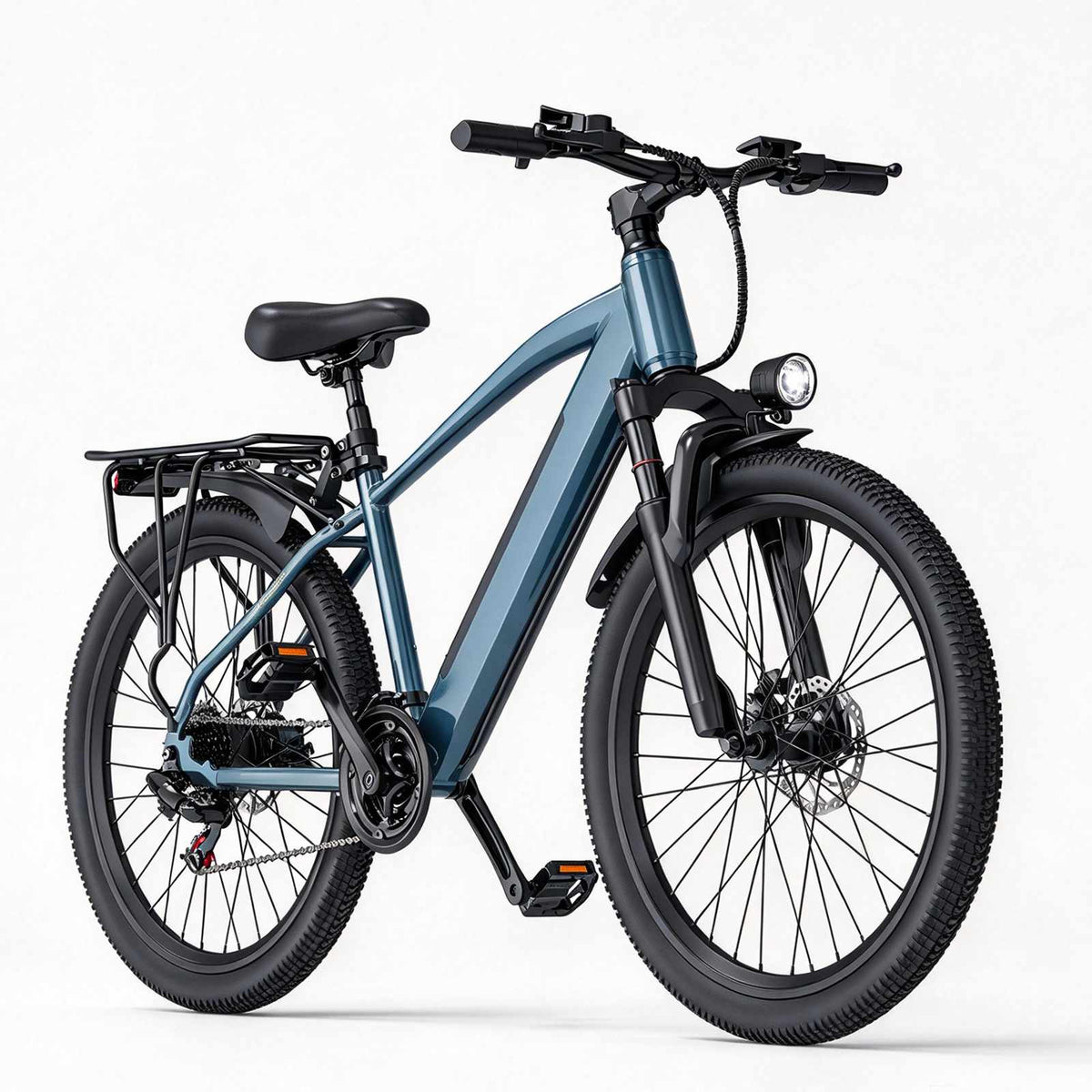 ZORYKEN S800 bicicleta elétrica aro 26 com quadro urbano, bateria integrada, farol dianteiro e freios a disco para fornecimento B2B