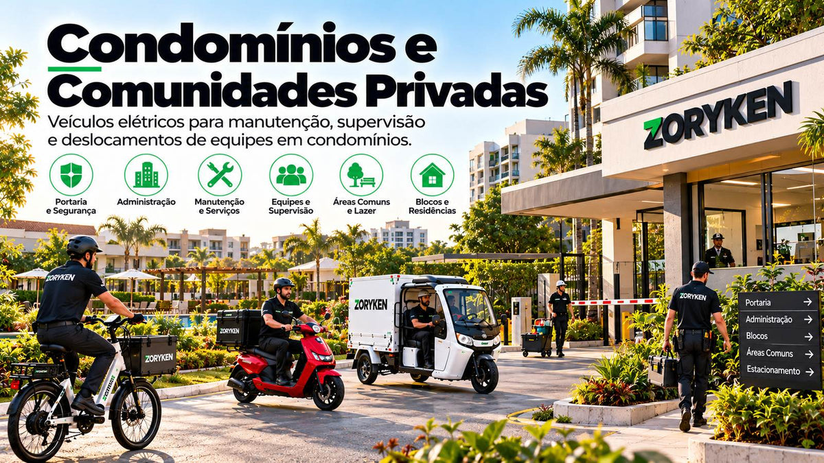 Veículos elétricos para manutenção, supervisão e deslocamento de equipes em condomínios e comunidades privadas
