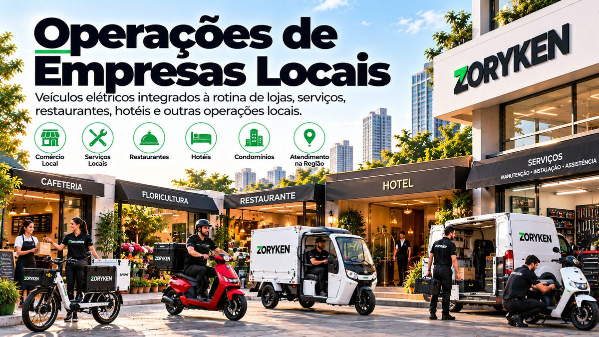 Operações de empresas locais com veículos elétricos para comércio, serviços, restaurantes, hotéis e atendimento local
