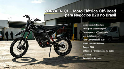 ZORYKEN Q1 moto elétrica off-road apresentada em material comercial B2B da ZORYKEN – Veículos Elétricos ZORYKEN