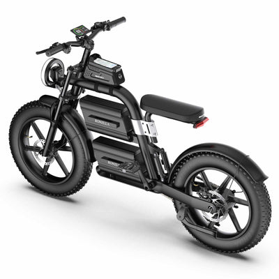 ZORYKEN E20 Plus bicicleta elétrica vista pelo lado da transmissão, com câmbio traseiro Shimano e pneus Fat 20×4.0