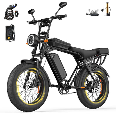 ZORYKEN X5 bicicleta elétrica Fat Tire com pneus largos, bateria removível, freios a disco e acessórios para fornecimento B2B