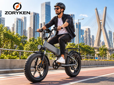 ZORYKEN X9 bicicleta elétrica dobrável com pneus Fat em deslocamento urbano em São Paulo