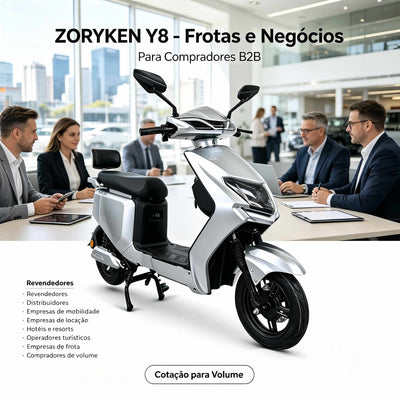 Banner B2B da Zoryken Y8 para cotação de volume e venda direta para frotistas, locadoras de veículos, hotéis e distribuidores de mobilidade elétrica.